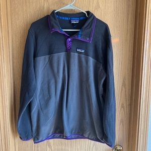 Patagonia Grey/Purple Quarter Snap Sweater